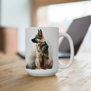 German Shepherd Ceramic Mug 15oz, German Shepherd Lover Gift, Fall Autumn dog Coffee Mug, German Shepherd Mom Gift, German Shepherd tea Cup