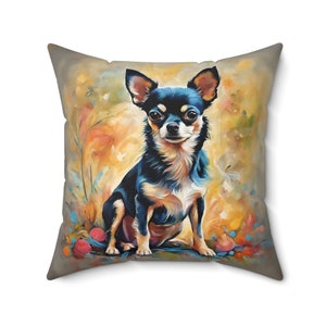 Black and tan Chihuahua Pillow, Chihuahua art cushion, gift for Chihuahua lovers, Chihuahua Decorative cushion, Chihuahua gifts
