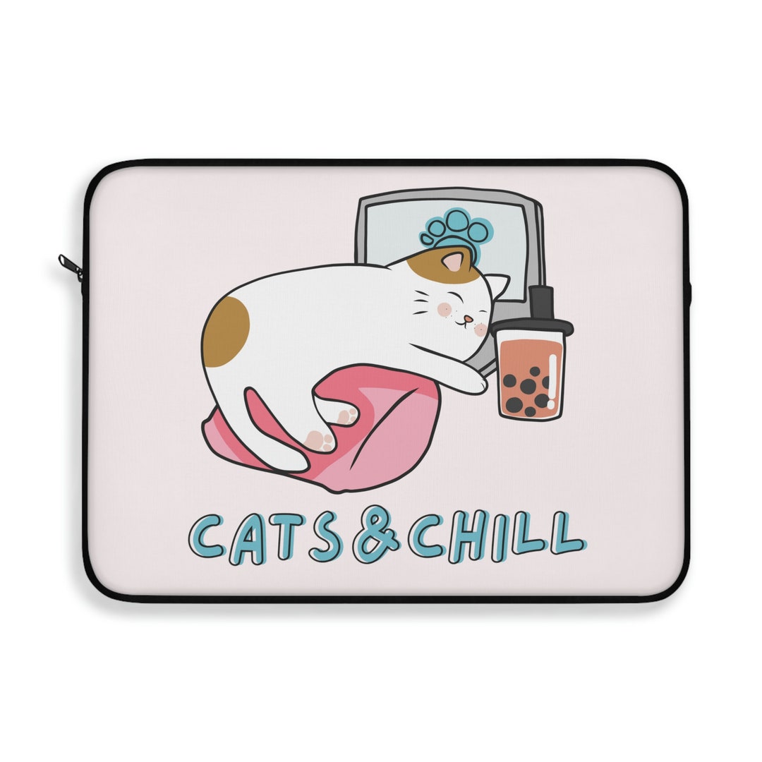Cats and Chill Laptop Sleeve Funny Cat Laptop Case Cat Lover Etsy