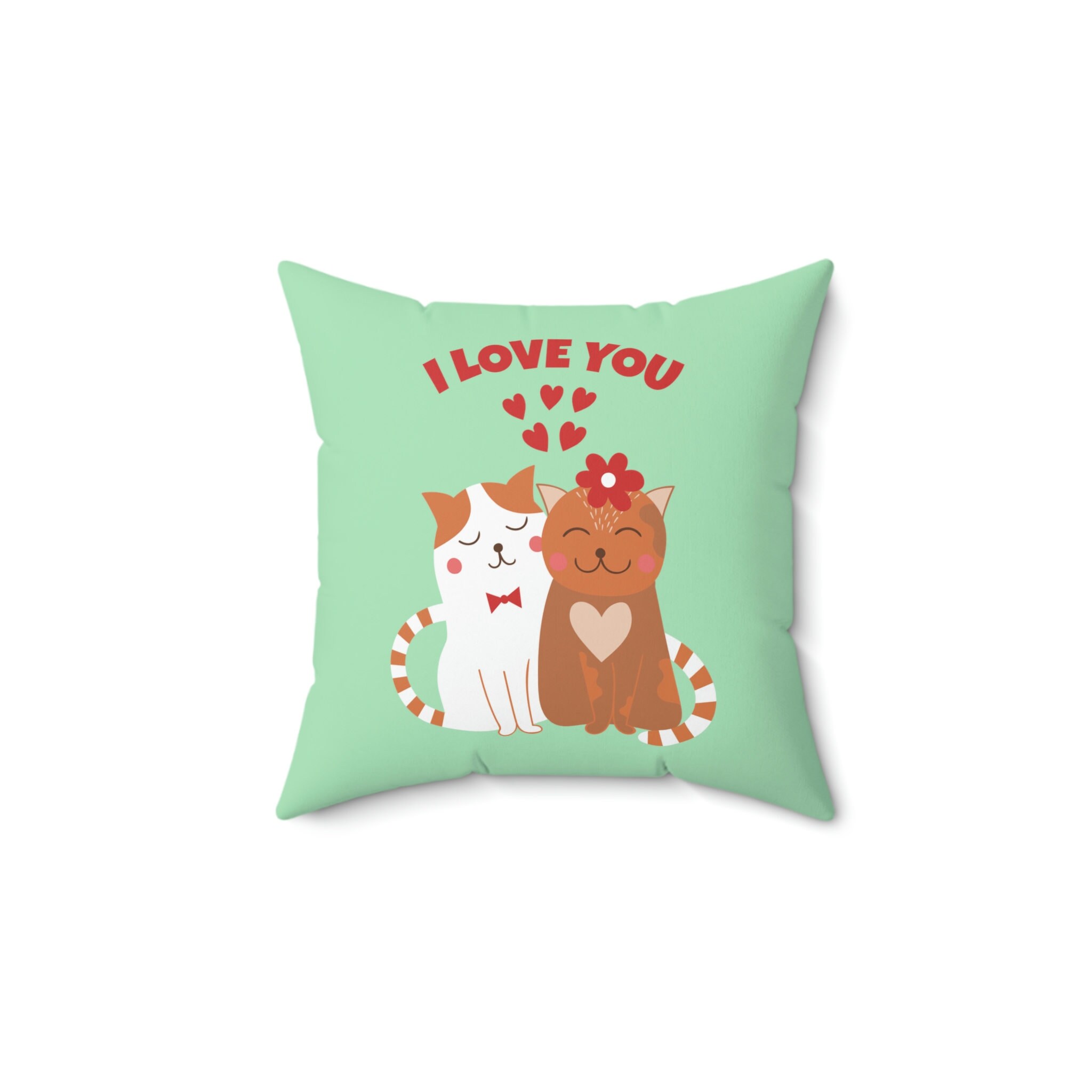 Cute Cats Valentine's Day Pillow Cat Lover Gift Etsy Israel