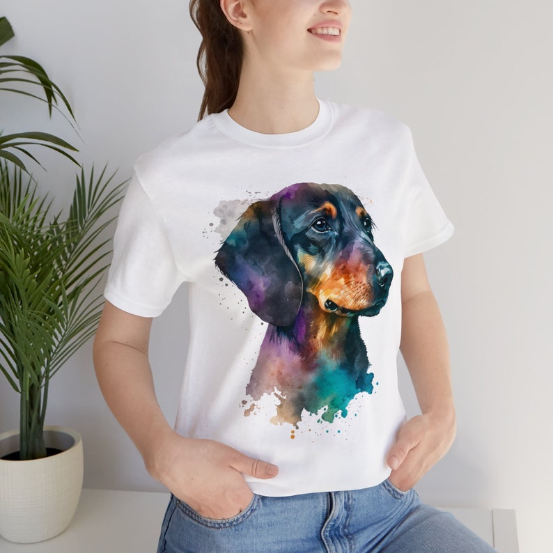 DACHSHUND PRINT T SHIRT 25S IN COTTON 266126