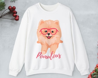 Nerdy Pomeranian Sweatshirt, Geeky pomeranian mom sweater, cute pomeranian lover pullover, cute pomeranian gifts, kawaii Pomeranian jumper