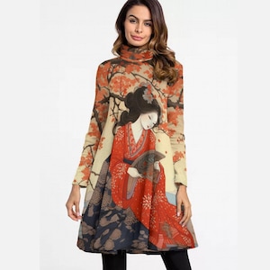 Geisha Print Dress - Etsy