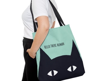 Divertido bolso de mano de gato negro, lindo bolso de mano reutilizable para gatos, bolsa de comestibles para gatos Kawaii, bolsa de compras para gatos sarcásticos, bolso de mano para amantes de los gatos, bolso de hombro para gatos