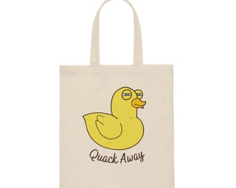Funny duck Canvas Tote Bag, duck reusable bag, cute tote bag, duck lover gift, grocery bag, aesthetic tote bag, gift for her, silly goose
