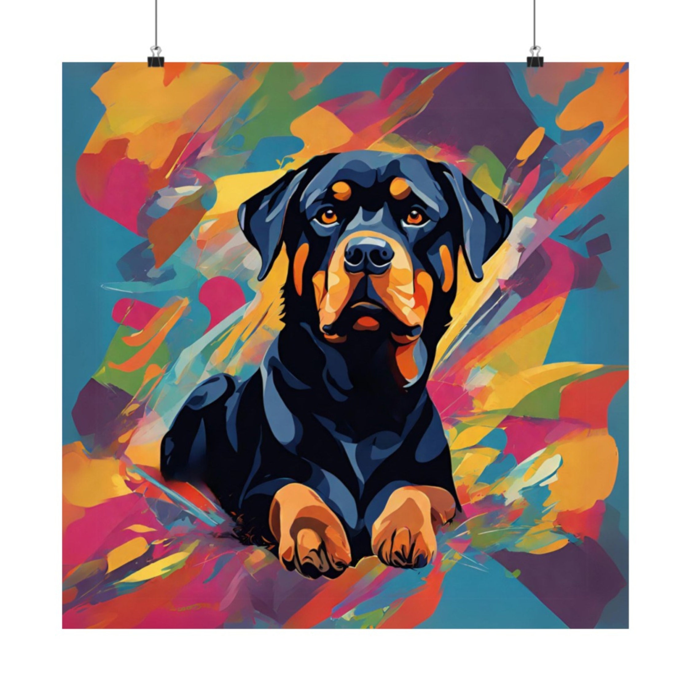 Abstract Rottweiler Poster, Rottweiler Wall Art, Rottie Wall Decor ...