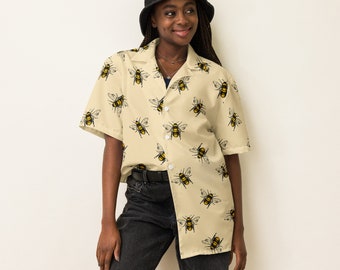 Honeybee Button up Style Shirt, Bee Shirt, Honey Bee Festival