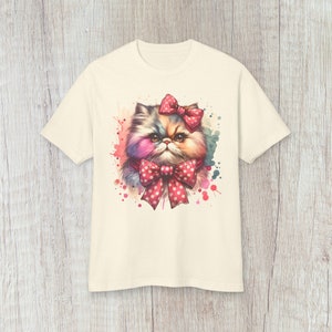 Preppy Persian cat shirt, Coquette Cat shirt, Vintage cat shirt, Persian cat Lover gift, Persian cat with bows shirt, Persian cat gifts