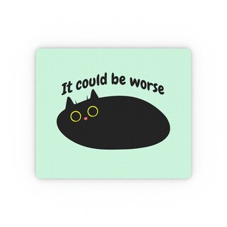 Tappetino Per Mouse Rettangolare Con Gatto Nero E Scritta Divertente 'I'm Fine It's Fine Everything Is Fine' - 26x21cm, Antiscivolo, Impermeabile