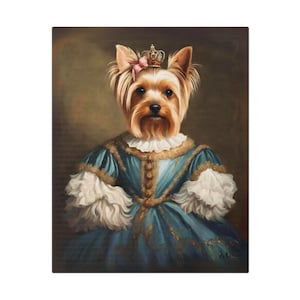 Royal Yorkshire terrier portrait canvas, Renaissance Yorkshire terrier wall art, Yorkshire terrier gifts, gift for Yorkshire terrier owners