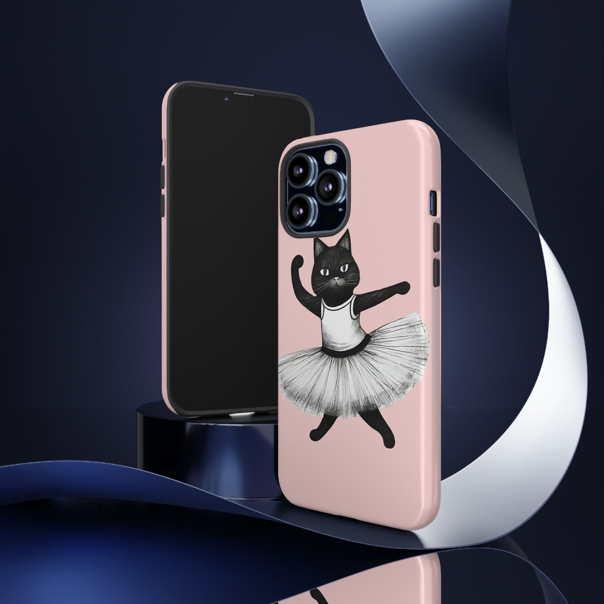 Funny Black Cat Phone Case, Black Cat Ballerina iPhone Case, Cat Ballet