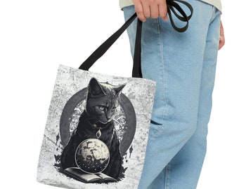 猫の銀河の星座 - 再利用可能なショッピングリネン風トートバッグ