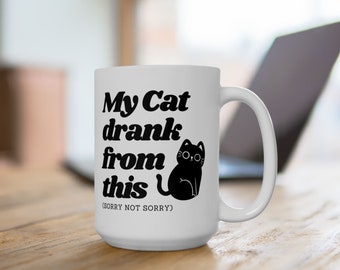 Mug chat drôle, tasse en céramique chat (11 oz, 15 oz), tasse à café pour amoureux des chats, tasse pour propriétaire de chat, cadeau pour propriétaire de chat, tasse chat sarcastique, tasse à café chat