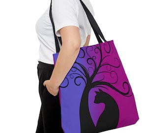Bolso de lona de gato negro brujo, bolso de hombro estético celestial, bolso de supermercado gótico místico, bolso reutilizable gótico, bolso de compras mágico