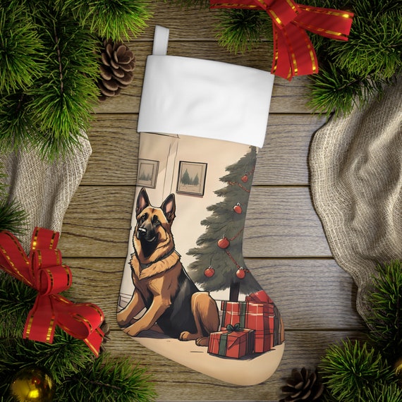 White German Shepherd Christmas Stocking White German Shepherd Christmas Stocking