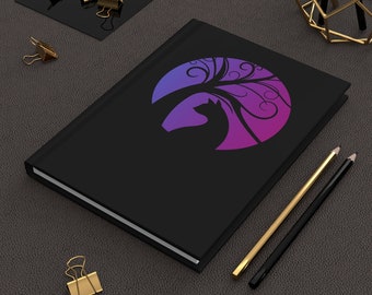 Black Cat Moon notebook, magical notebook, Manifestation Journal, mystic cat notebook, gothic Hardcover Journal, whimsical fantasy notebook