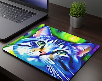 Tappetino Per Mouse Rettangolare 26x21 Cm – Scritta 'I'm Fine' Con Gatto Nero, Divertente Regalo Da Ufficio - 3