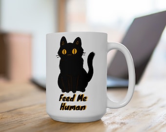 Funny Black cat Ceramic Mug, cat lover gift, cat owner mug, crazy cat lady, cat mom mug, cute cat mug, black cat tea cup, black cat gifts