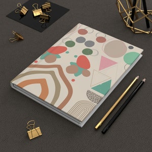 Abstract Hardcover Journal Matte, back to school, abstract modern notebook, gift for her, school supplies, aesthetic office gifts