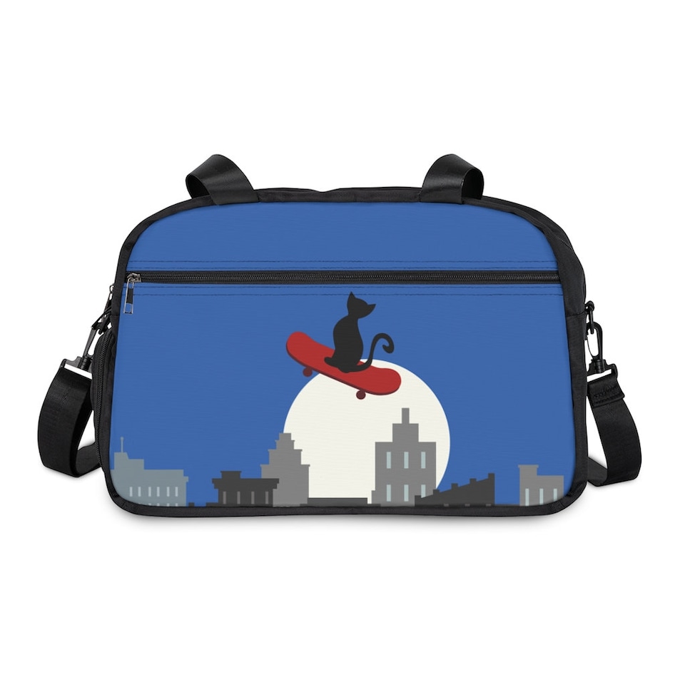 Discover Cat on skateboard Fitness Handbag