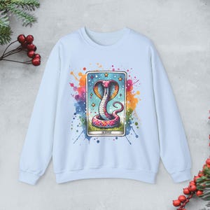 Slangensweater, cobra-sweater, tarotkaartsweatshirt, gezellig sweatshirt, tarot-geïnspireerde kleding, heksensweatshirt, slangentrui