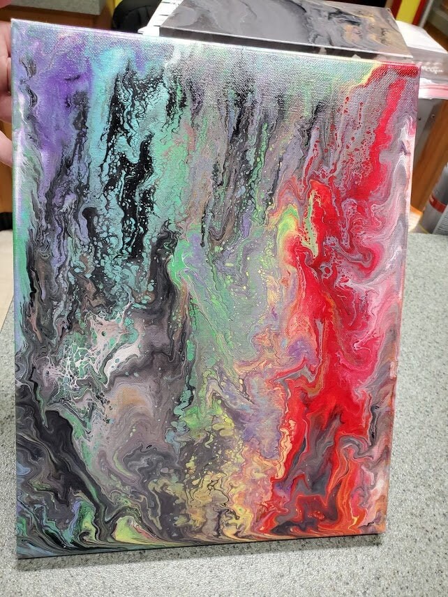 11x17 Acrylic Paint Pour Canvas Picture Etsy