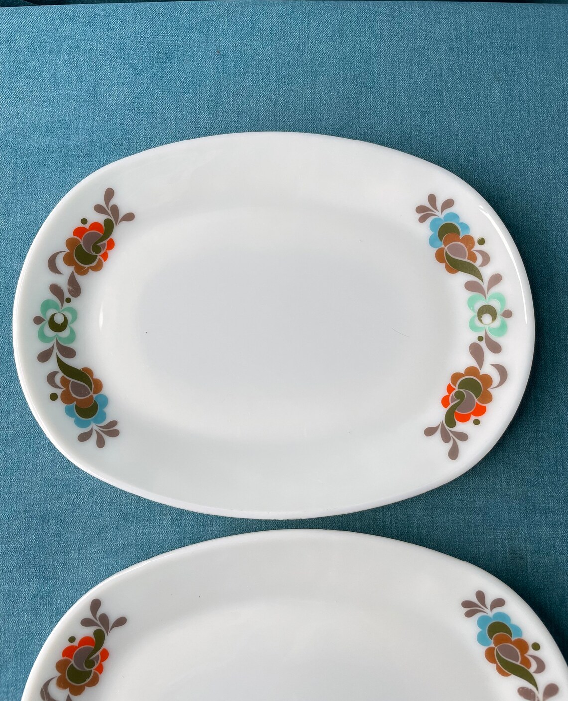 2 Vintage Retro Pyrex Carnaby Tempo Oval Steak Dinner Plates Etsy