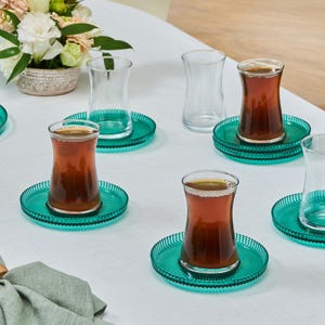 Turkish Tea Glass Set,Tea Lover Gift,Housewarming Gift,Tea Cups,Herbal Tea Mugs,Tea Cups and Saucers,Glass Tea Mugs,Elegant Tea Glasses