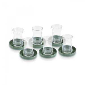 Turkish Tea Set, Perfect Gift for Housewarming or Tea Party,Turkish Tea Cup,Clear Glass Tea Set, Turkish Tea Glass Set,Tea Cups and Saucers