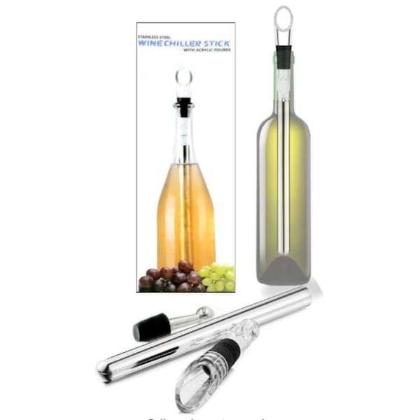 Wine Bottle Chiller Sticks with Acrylic Pourer Stainless Steel with Aerator