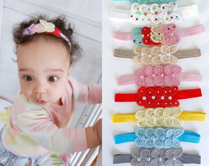 Baby headband,Kids headband,Headband,Headband for girls, Butterfly headband for little girls,Nylon headband for kids