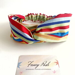 100% Cotton Handmade Custom turban style Headbands/Head-wrap/Head wear for Women/Stretchy elastic band attached