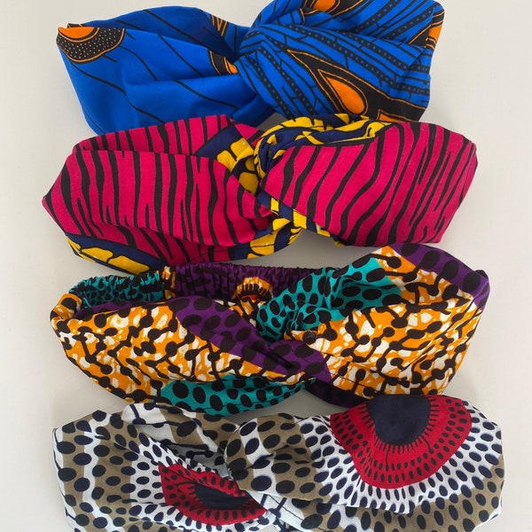 African wax Print turban twist headband /twist Head-wrap/Head wear for Women/Colorful African print headwear/Custom headband for women