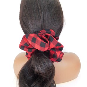 100% Cotton Plaid Print Custom Scrunchies/Head-tie for Women/Large Scrunchies