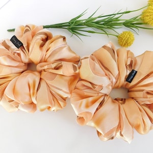 Orange colored handmade custom Scrunchies/Hair-tie for women/Large Scrunchies