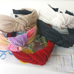 Handmade Custom knotted headband/ Satin pleated headband for women/ Girls Headband/Hair accessories/Gifts for women/ Headwear for girls