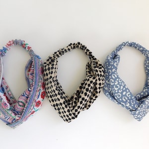 Variety Print Custom handmade turban style Headband/Head-wrap/Head wear for Women/Stretchy elastic band attached