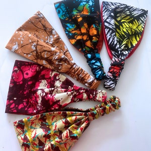 Headband/African wax Print  Yoga headband /Cotton Head-wrap/Head wear for Women/Satin-lined African print headwear/Hippie hair accessories