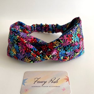 100% Cotton Handmade Custom turban style Headbands/Head-wrap/Head wear for Women/Stretchy elastic band attached