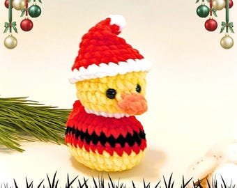 Santa Rubber Duck Crochet Pattern | Christmas Amigurumi Duck | Cute Holiday Plush | Beginner Friendly PDF
