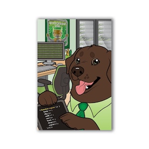 The Stem Dogs: Chocolate Lab Computer Science - 2X3 Magnet