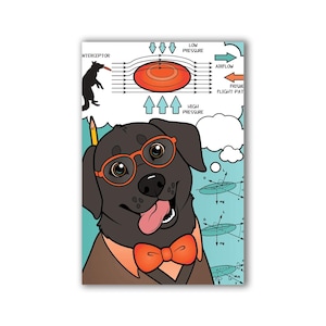 The Stem Dogs: Black Lab Physics - 2X3 Magnet