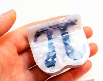 Blue & White Pi Hair Claw - STEM Math Hair Accessories - Single Hair Clip