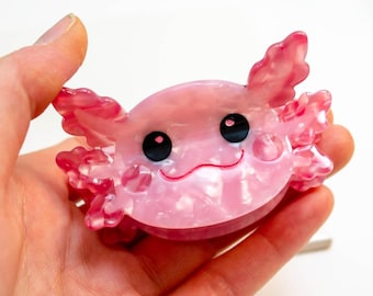 Pink Axolotl Hair Claw - STEM Math Hair Accessories - Single Hair Clip
