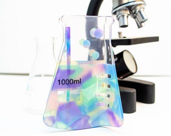 Multicolored Erlenmeyer Flask Hair Claw - STEM Math Hair Accessories - Single Hair Clip