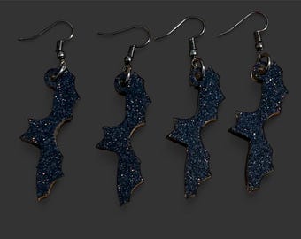 resin bat earrings