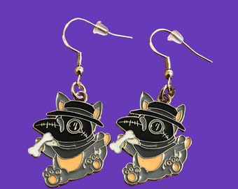 Plague doctor animal earrings