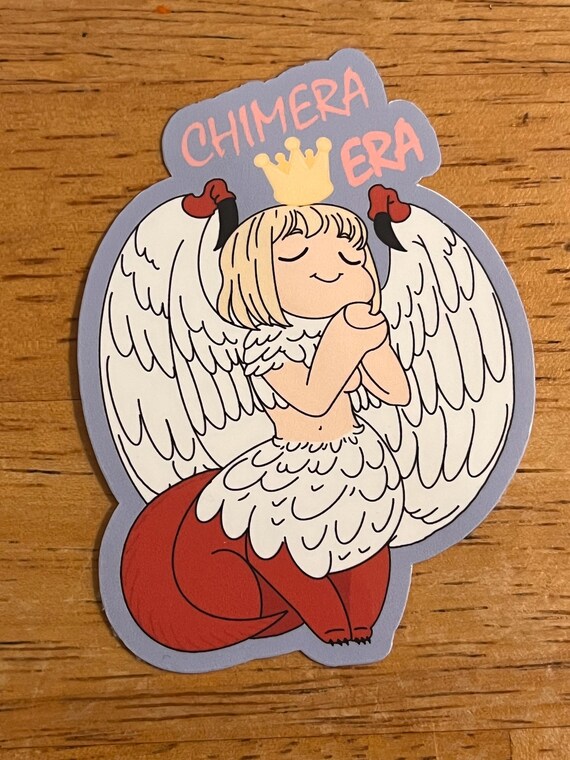 Chimera Era anime girl sticker glossy and holographic