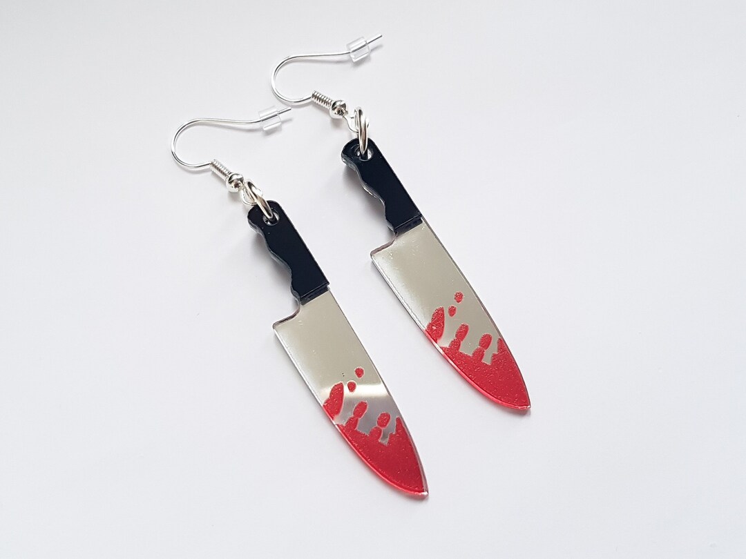 Bloody Knife Earrings Murder Earrings Horror Earrings - Etsy UK