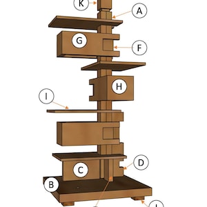 Frank Lloyd Wright/Taliesin-inspired table lamp plan (IMPERIAL)